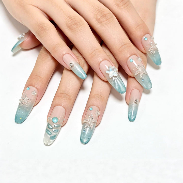 Artificial nails with glittering summer design Kalsten