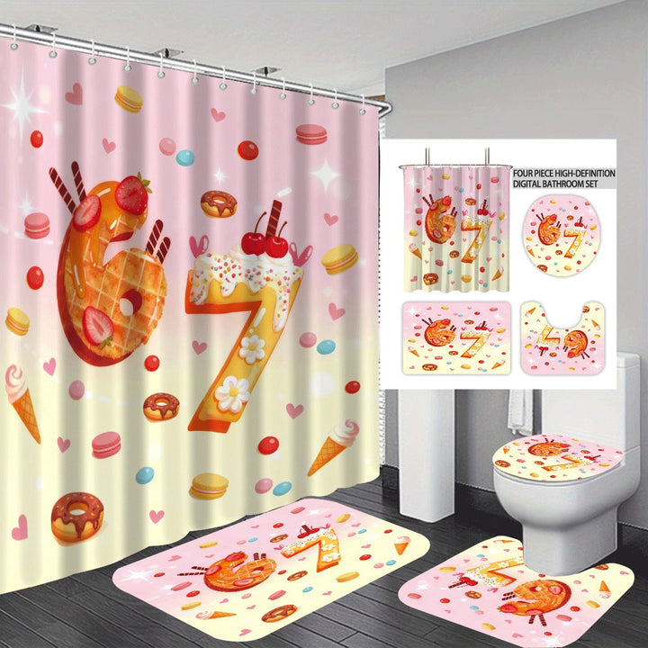Colorful Dessert-Themed Bathroom Set Kalsten