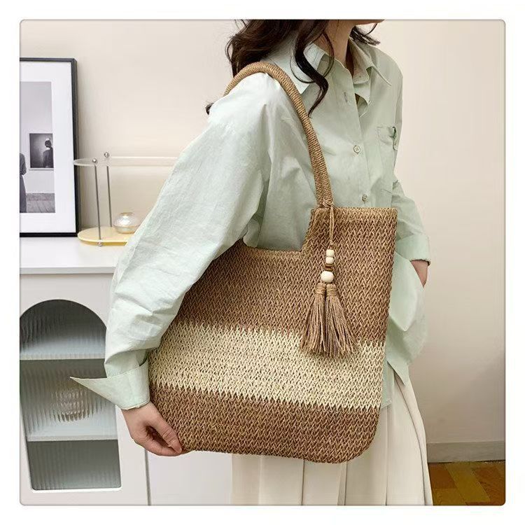 Macrame Tote Bag with Fashionable Tassel Accent Kalsten