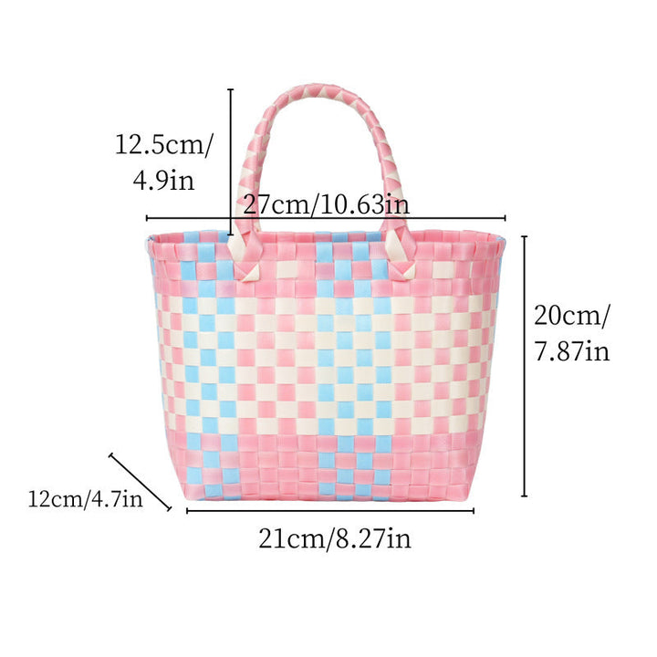 Handwoven basket bag with modern structural pattern Kalsten