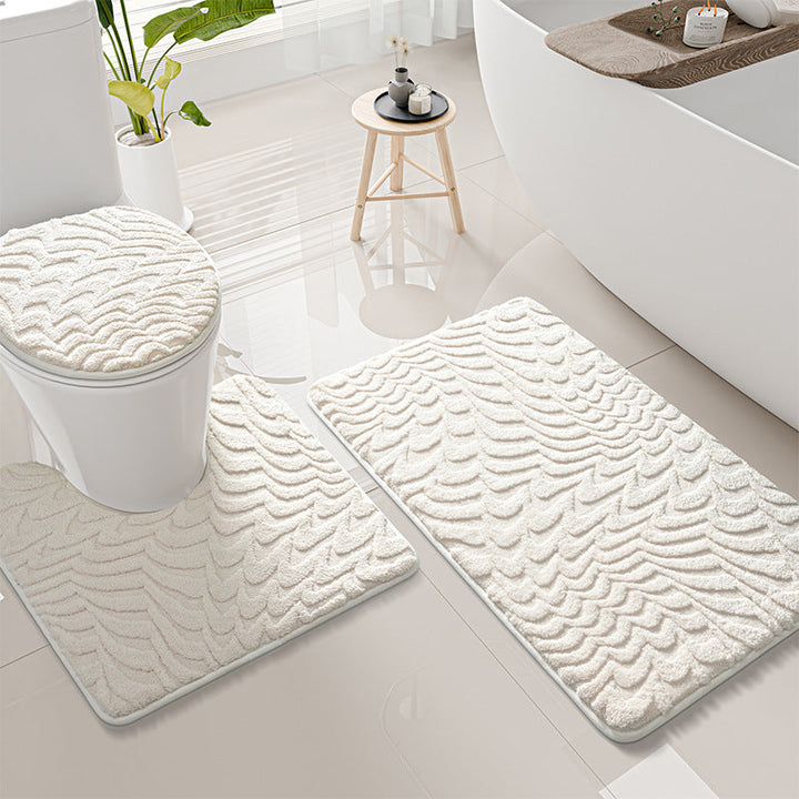 Wave Pattern Bath Mat Set