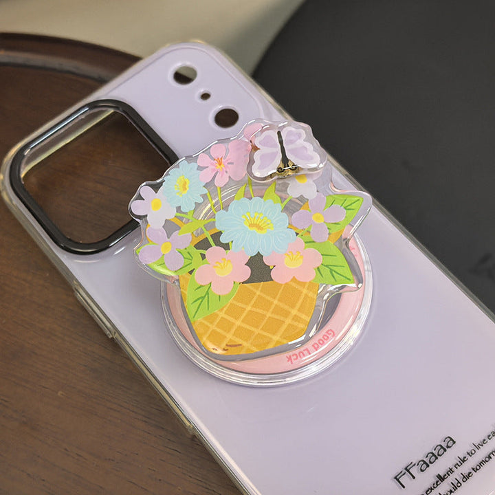 Floral Ice Cream Cone Phone Grip Kalsten