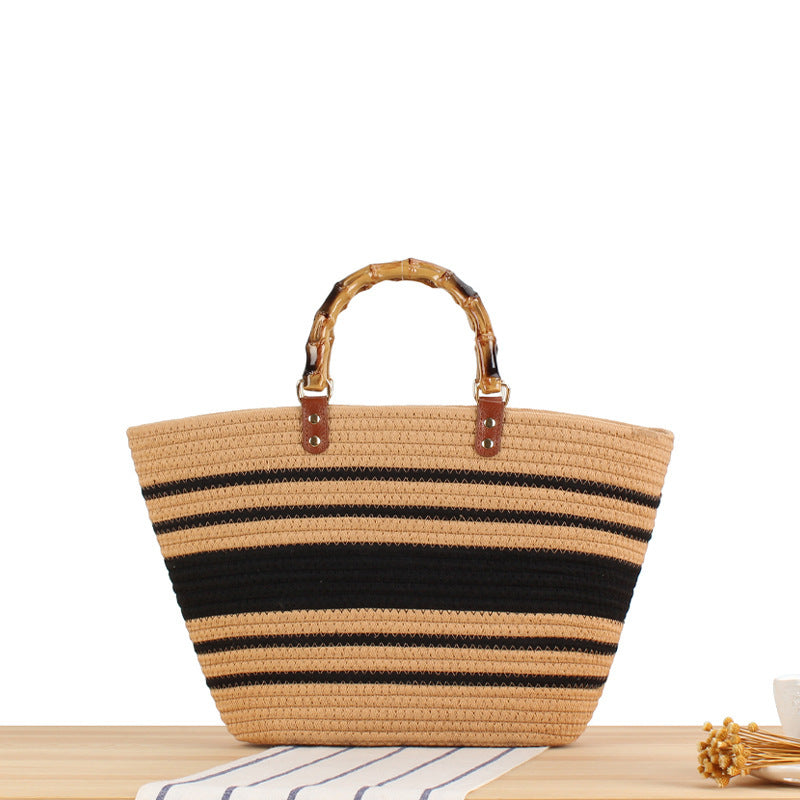 Elegant basket bag with bamboo handles Kalsten