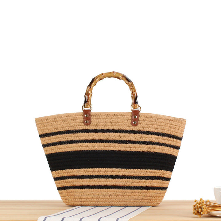 Elegant basket bag with bamboo handles Kalsten