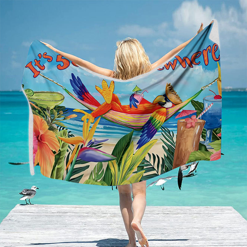 Beach towel with vibrant tropical motif Kalsten