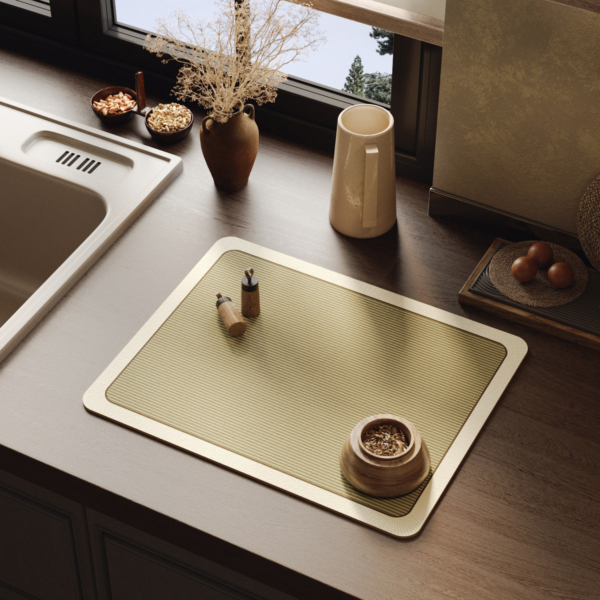 Elegant Textured Kitchen Counter Mat Acalora