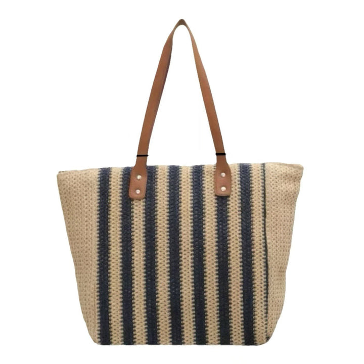 Handcrafted beach bag with structured stripe pattern Kalsten
