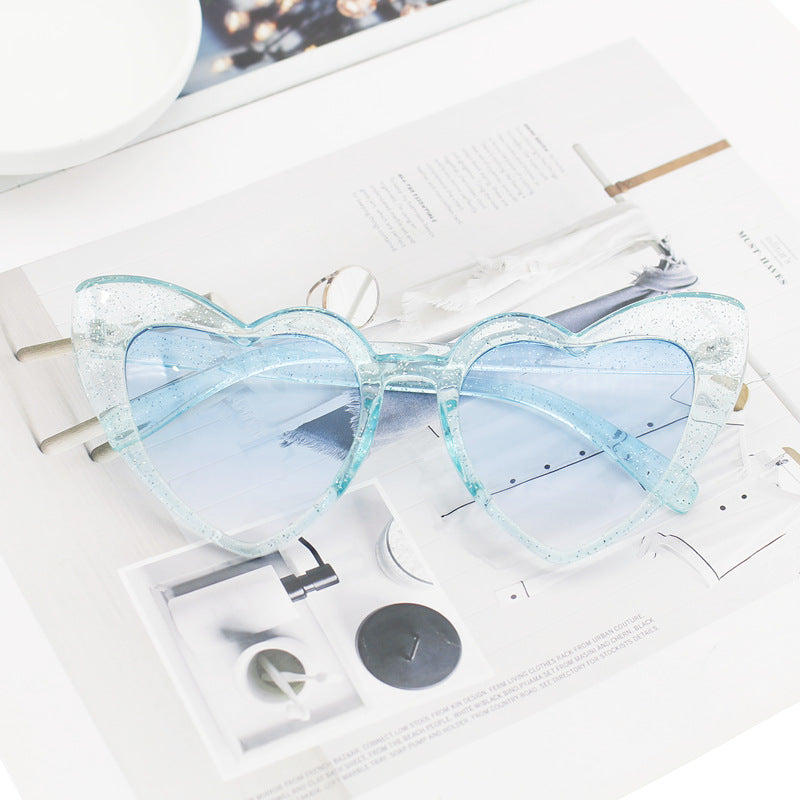 Women's Heart-Shaped Sunglasses with Glittering Frame Kalsten