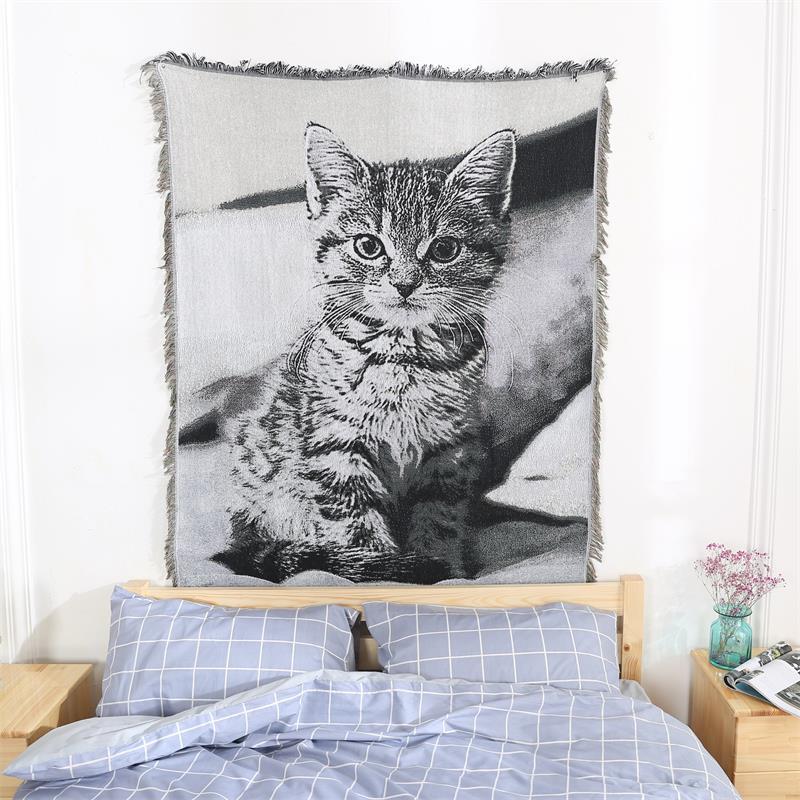 Artistic Cat Pattern Throw Blanket