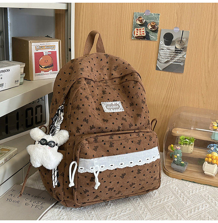 Cute Floral Print Mini School Backpack