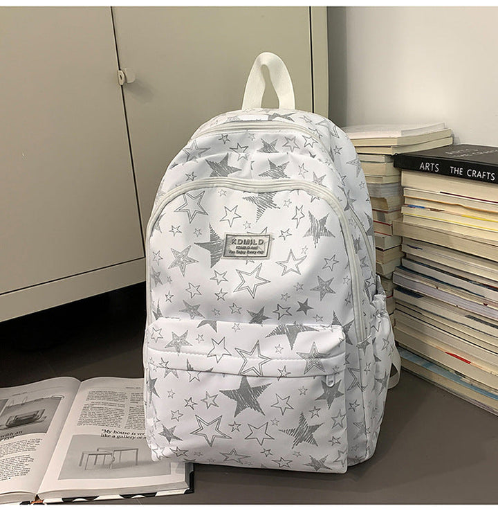 Star-Patterned High-Capacity School Backpack