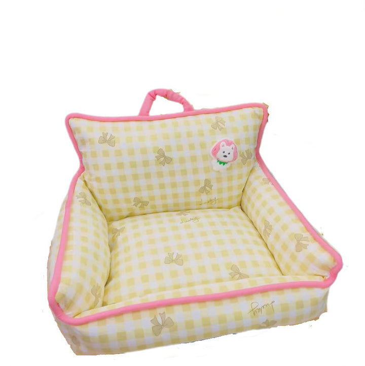 Cozy Checkered Dog Bed