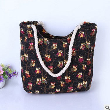 Beach bag with owl pattern Kalsten