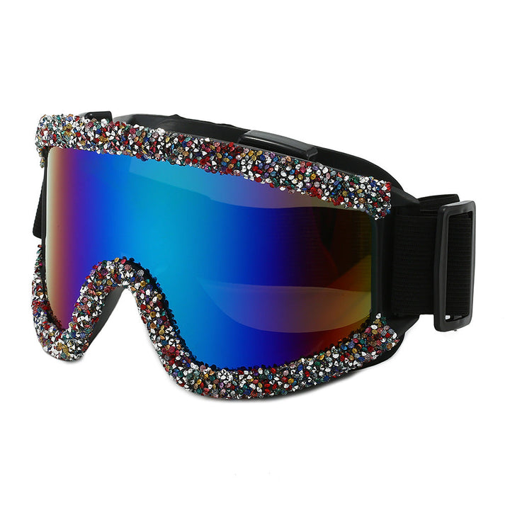 Women's glamorous ski goggles with sparkling decorative frame Kalsten