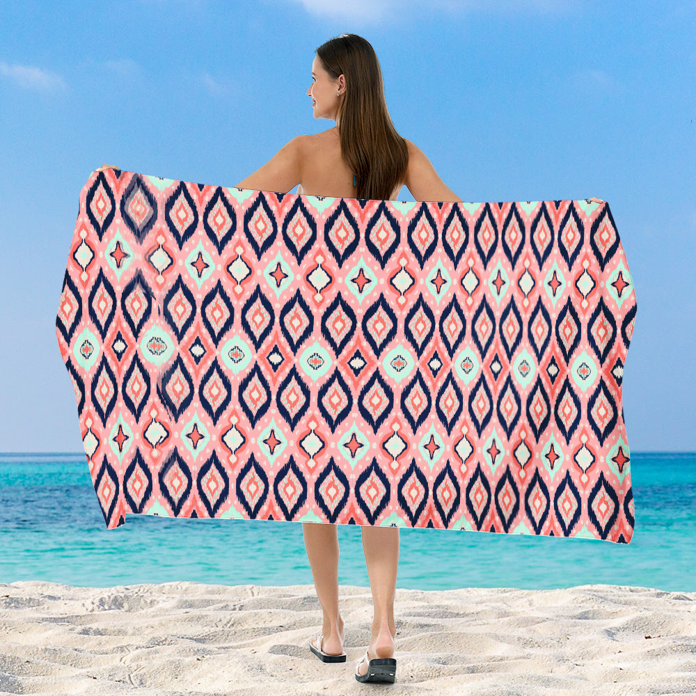 generously cut beach towel with elegant mosaic design Kalsten