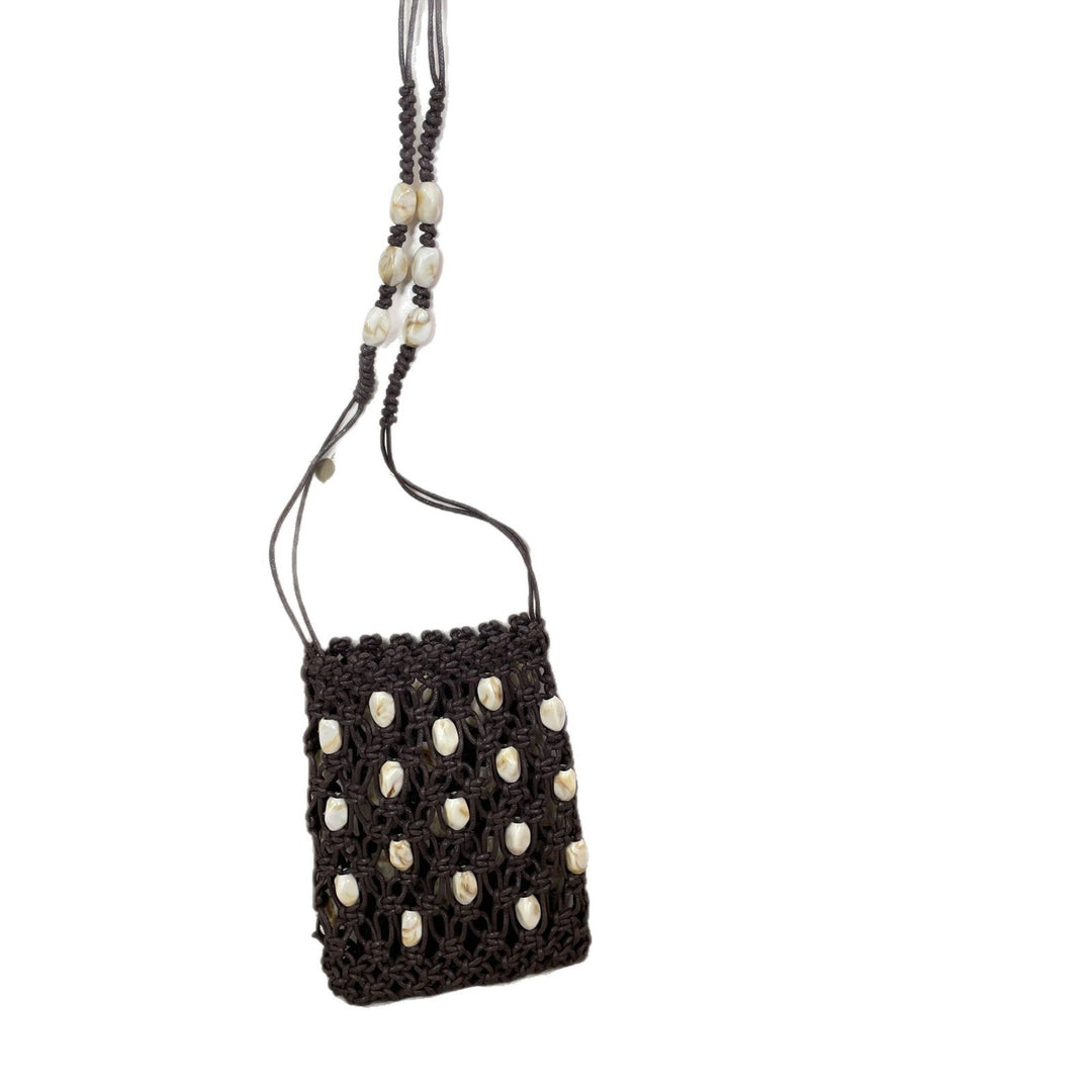 Hand-knotted shoulder bag with shells Kalsten