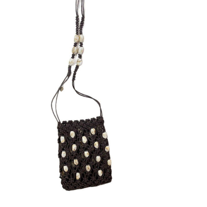 Hand-knotted shoulder bag with shells Kalsten
