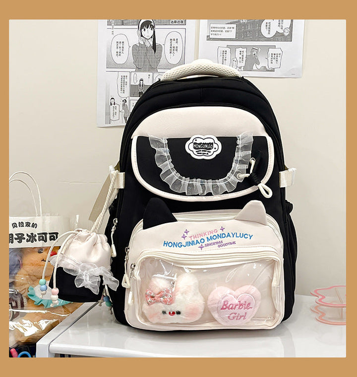 Cute Animal-Themed Transparent School Backpack