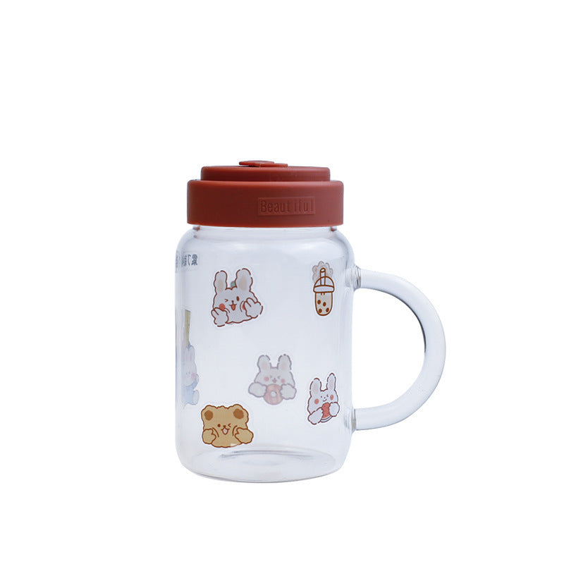 Ladies drinking glass with sealable lid and integrated straw Kalsten