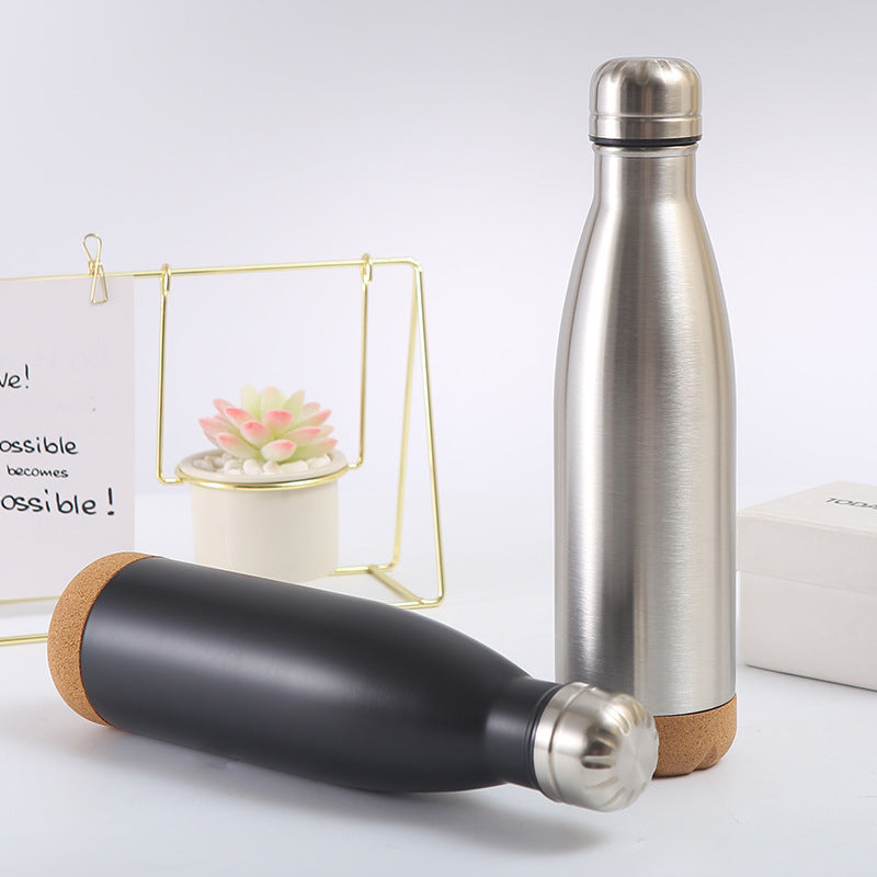 Ladies stylish stainless steel insulated bottle with cork bottom Kalsten