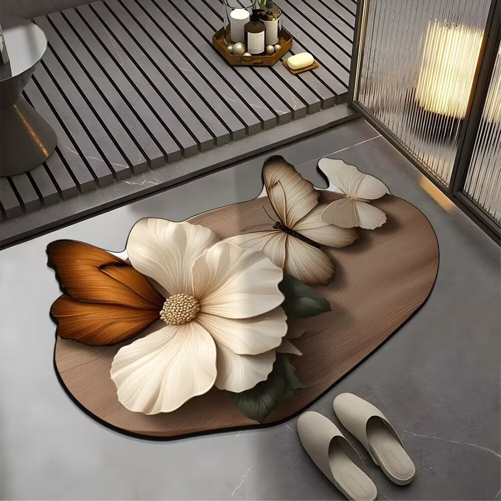 Decorative Butterfly Bath Mat Kalsten