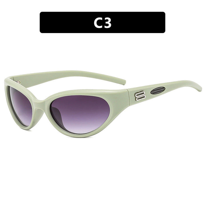 Ladies extravagant sunglasses with curved design Kalsten