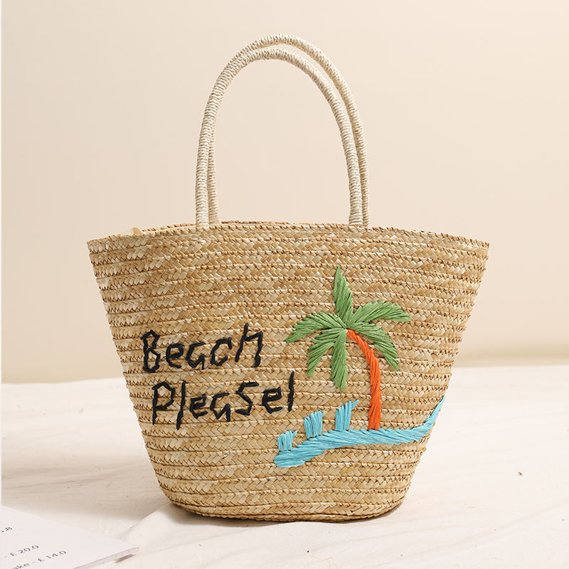 Beach linen bag with personalized embroidery Kalsten
