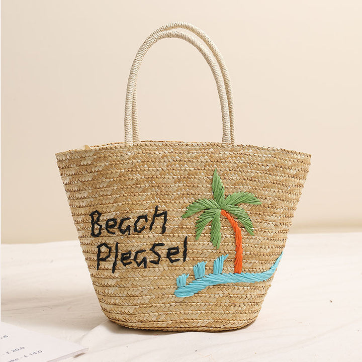Beach linen bag with personalized embroidery Kalsten