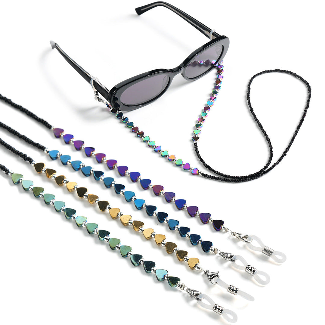 Heart-Shaped Beaded Eyewear Chain kalsten