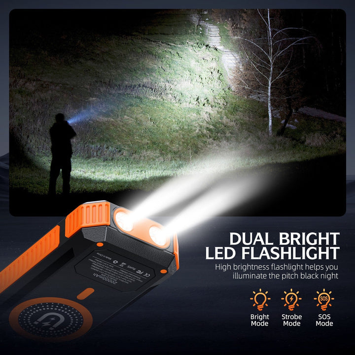 Portable Solar Power Bank with LED Light and Compass Kalsten