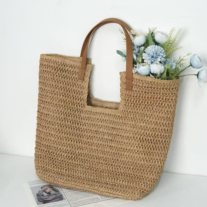 Spacious straw beach bag Kalsten