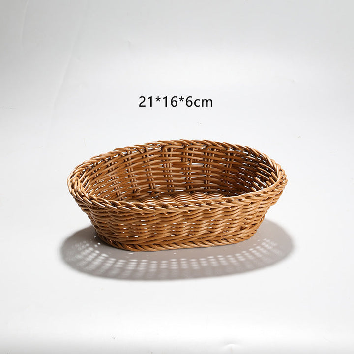 Handcrafted Round Wicker Serving Bowl Kalsten