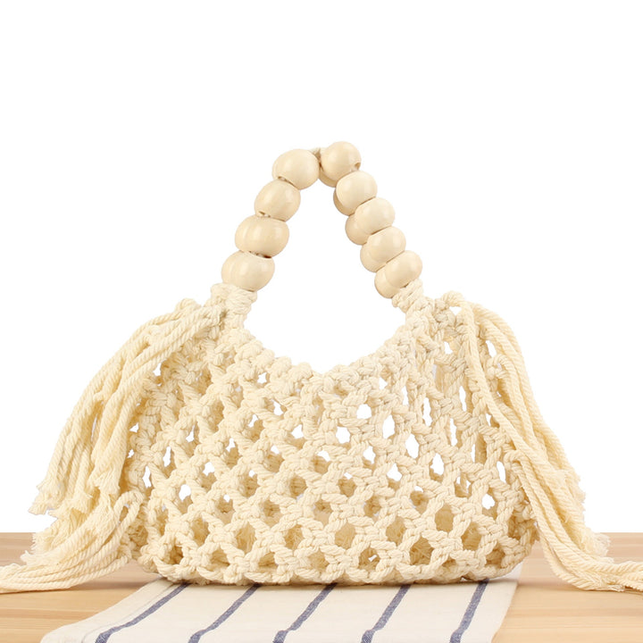 Handmade Macrame Bag with Wooden Handles Kalsten