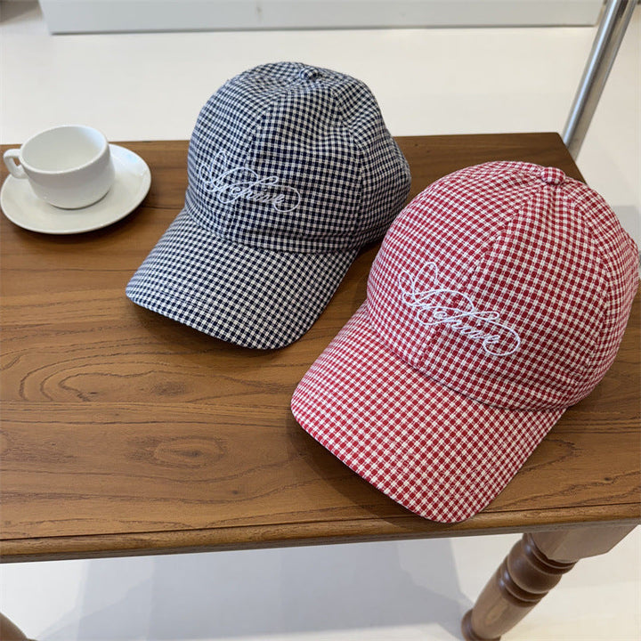 Women's Gingham Checkered Baseball Cap Kalsten