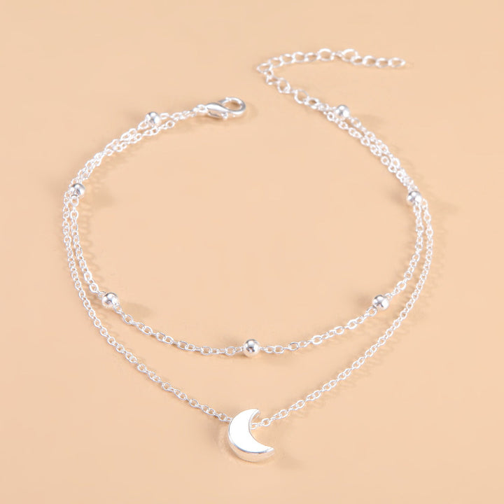 Double Layered Moon Charm Anklet Kalsten