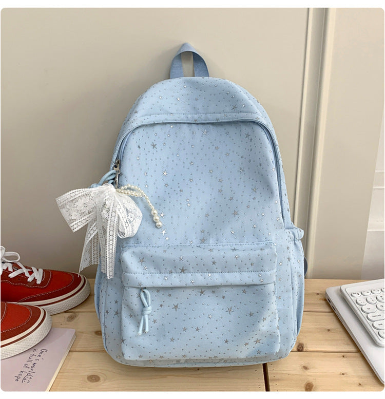 Stylish Star-Print Casual School Backpack Kalsten