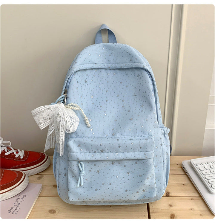 Stylish Star-Print Casual School Backpack Kalsten