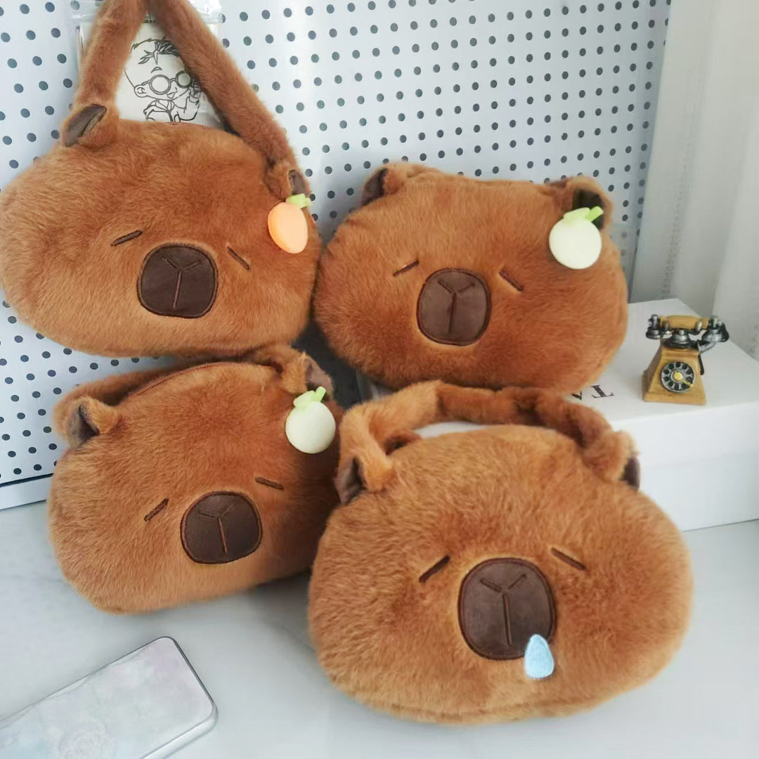 Plush Shoulder Bag with Cute Animal Motif Kalsten