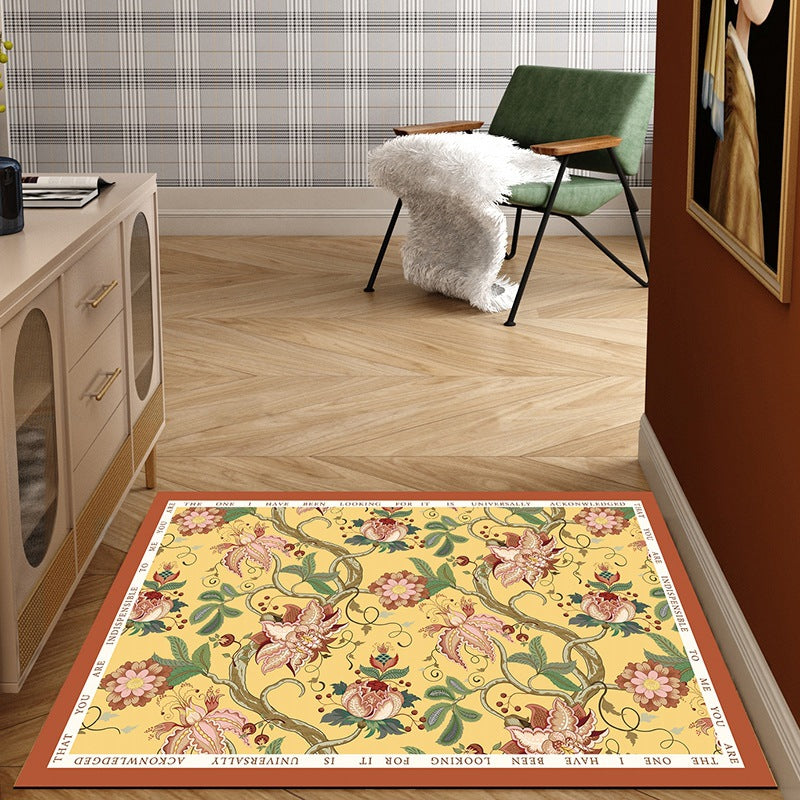 Half-Round Rose Patterned Entryway Mat
