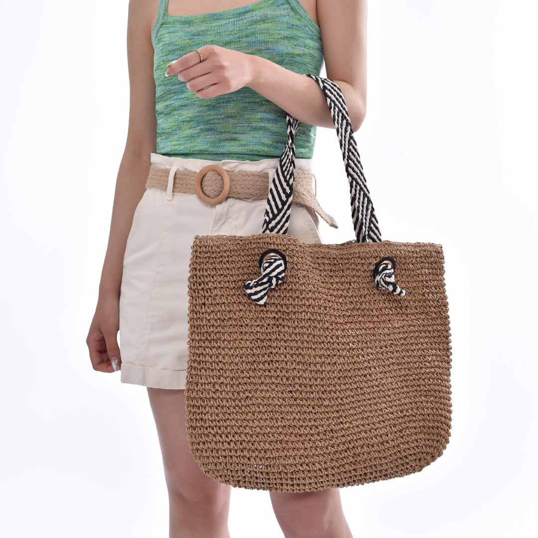 Handbag with Striped Shoulder Straps Kalsten