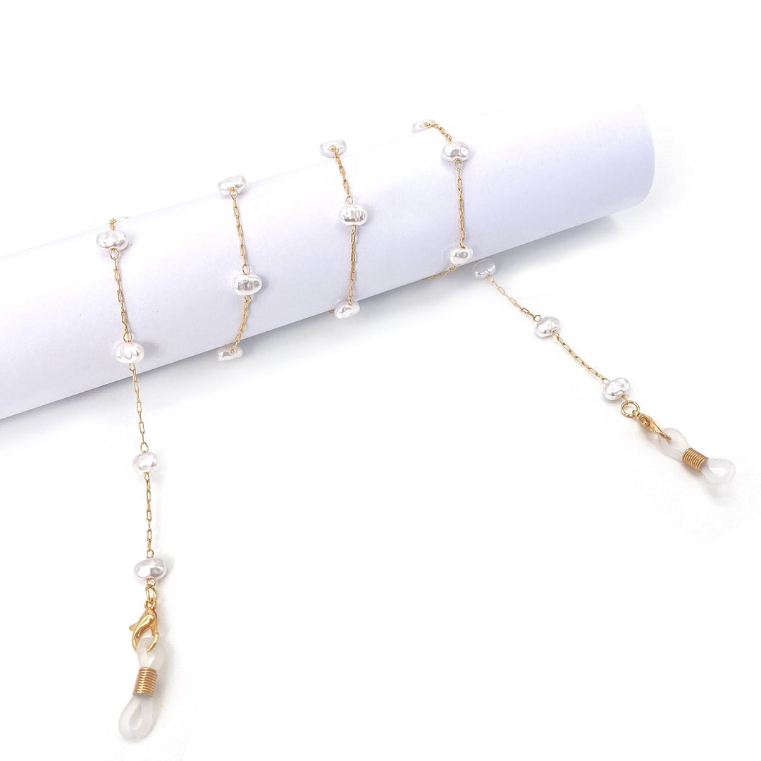 Pearl-Embellished Eyewear Chain Kalsten