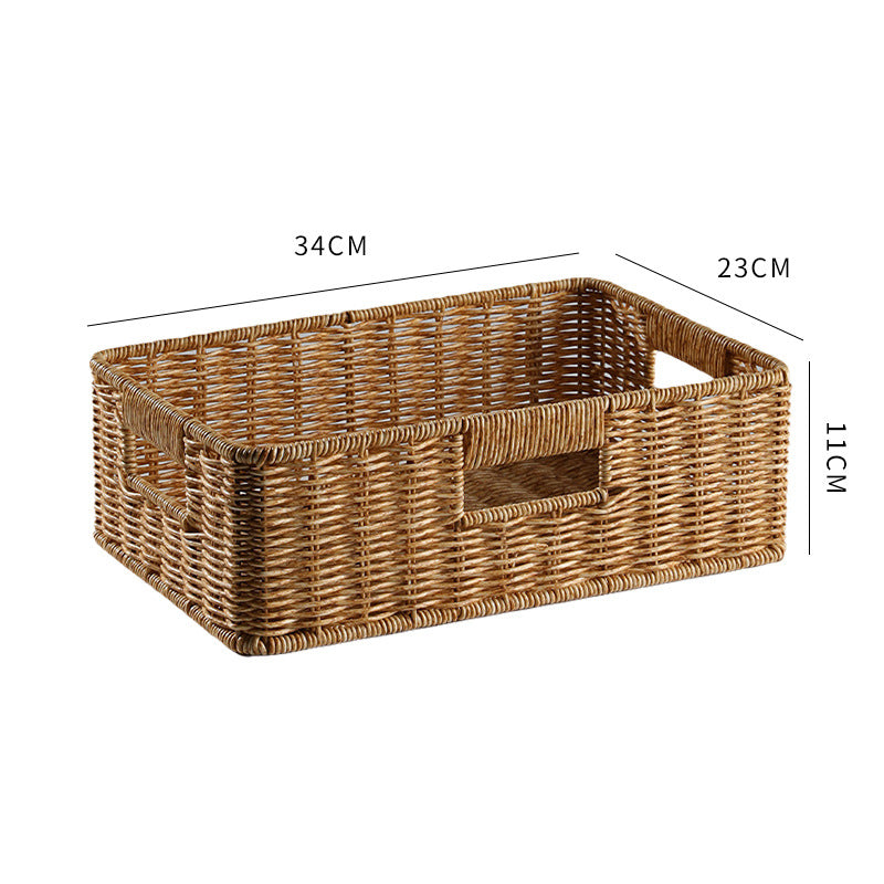 Handcrafted Large Rectangular Wicker Storage Basket Kalsten