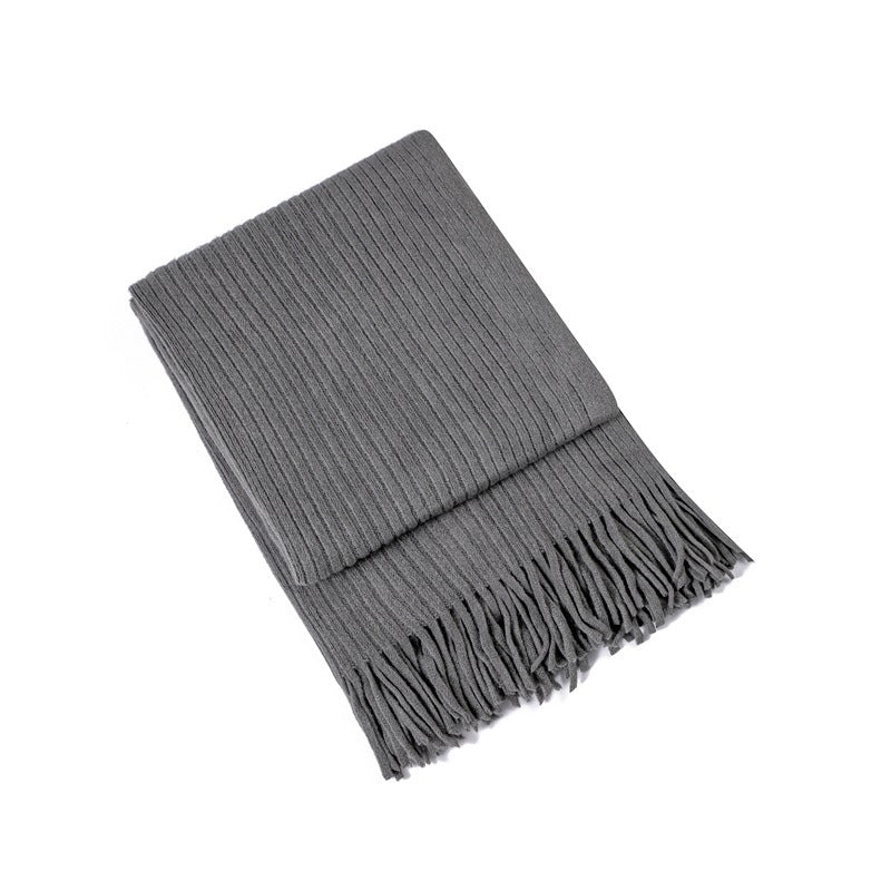 Luxurious Textured Knit Fringe Throw Blanket Kalsten