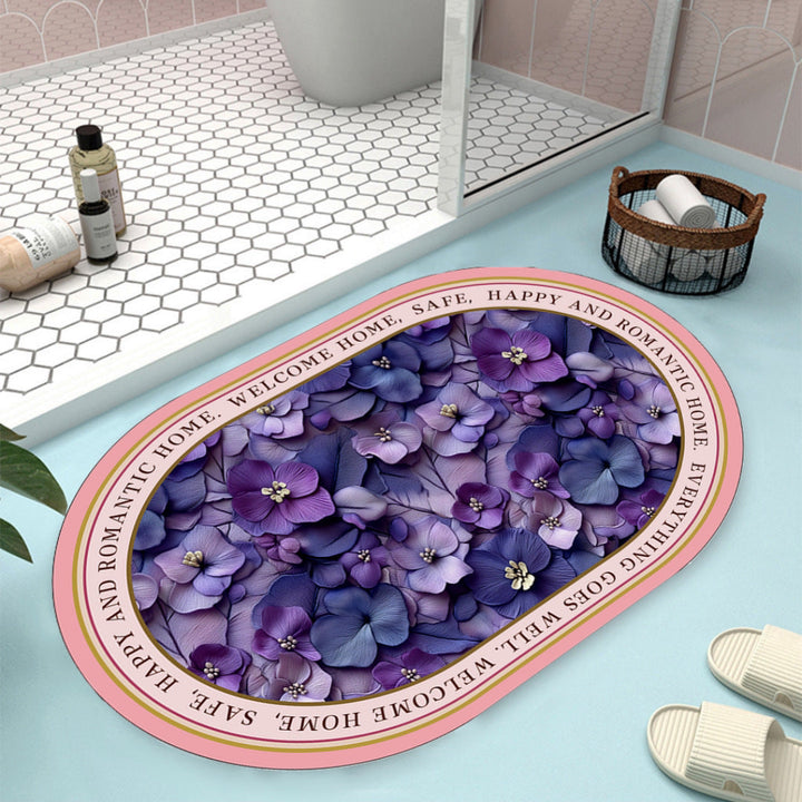 Floral Design Bath Mat Kalsten