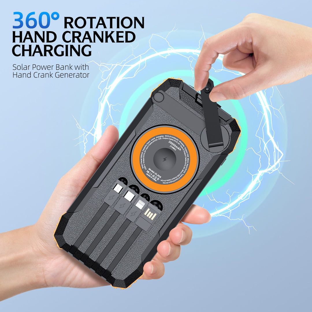 Outdoor Powerbank with solar charging function and integrated LED lamp Kalsten