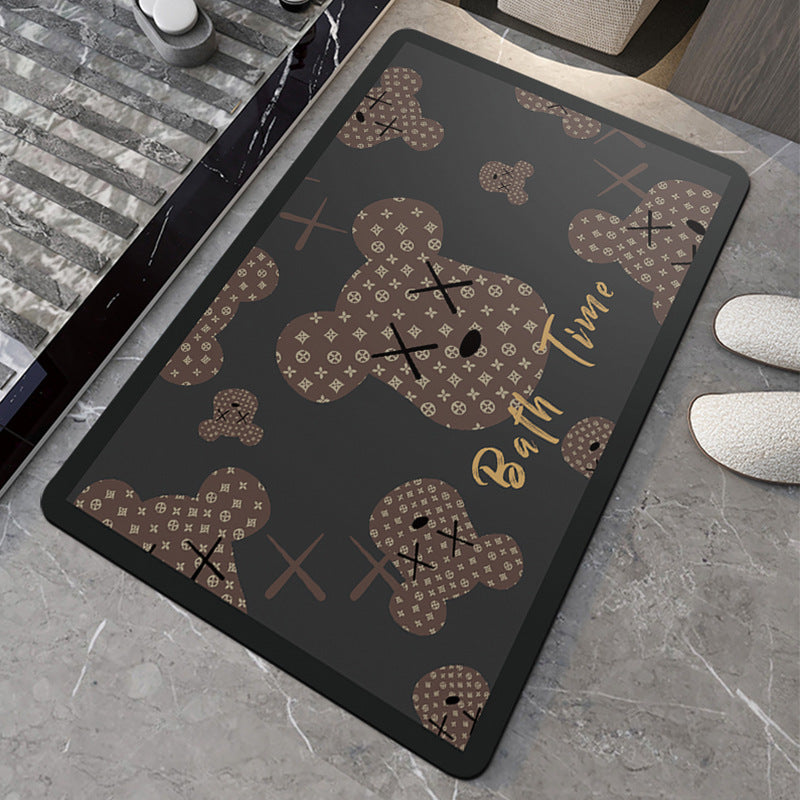 Playful Illustrated Bathroom Mat
