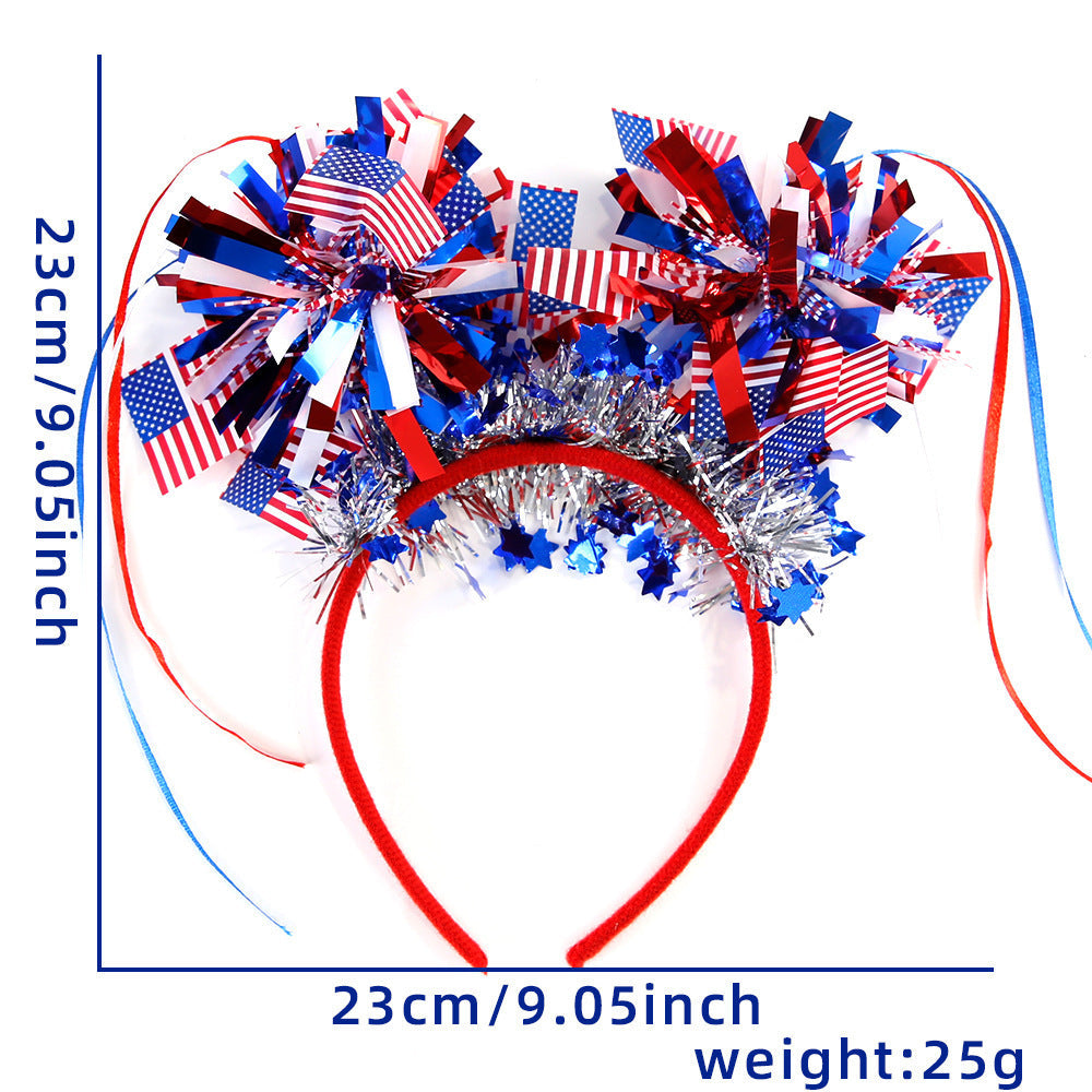 Ladies' festive hairband with pom poms, star embellishments, and glitter tinsel Kalsten