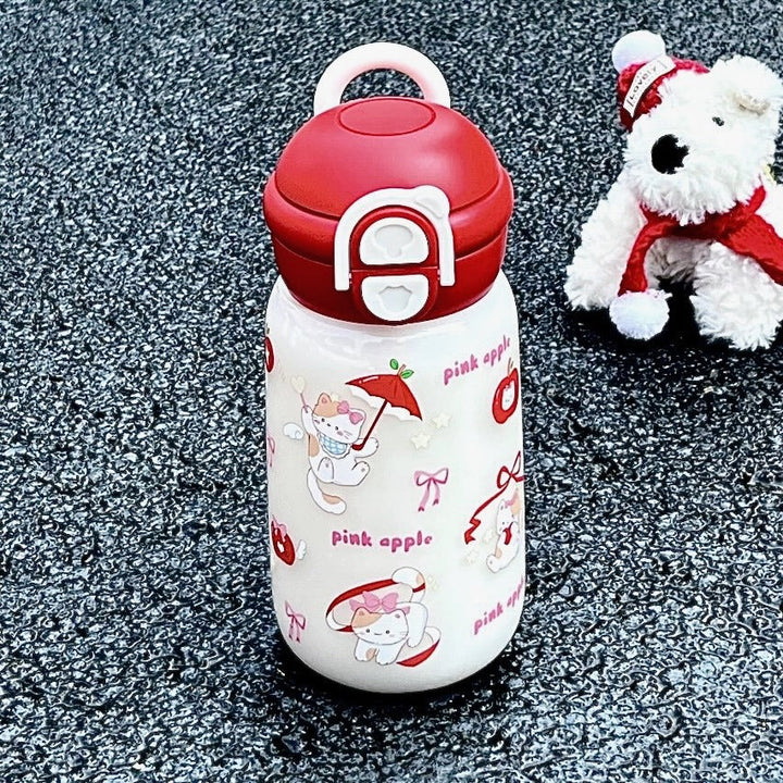 Women's insulated drinking bottle with playful animal design and secure flip-top lid Kalsten