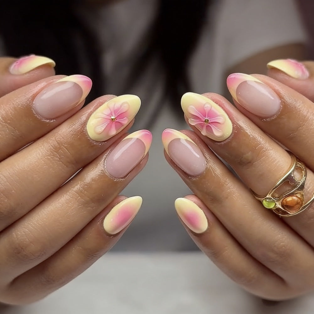 Artificial nails with flower decoration Kalsten