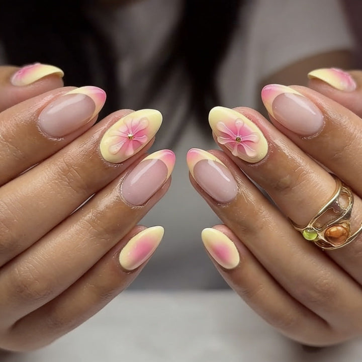 Artificial nails with flower decoration Kalsten